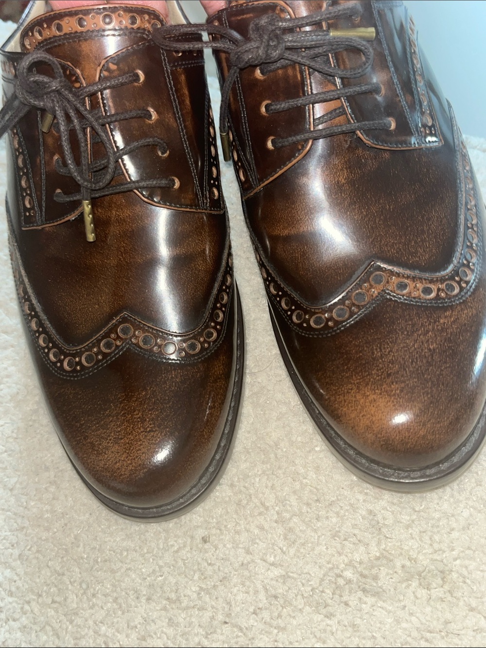 Michael Kors Women’s size 39 Dark Brown Leather Wingtip open back slip-on - Picture 8 of 8